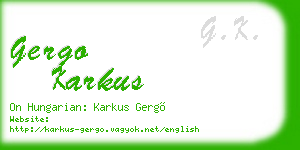 gergo karkus business card